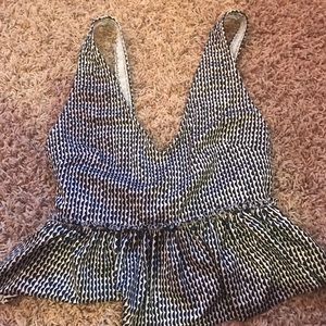 Black and white Swim top